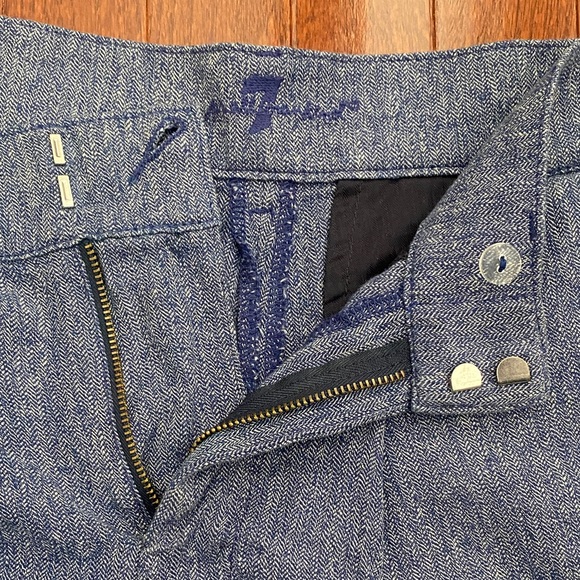 7 For All Mankind Blue High Waist Women's Shorts - Picture 4 of 9